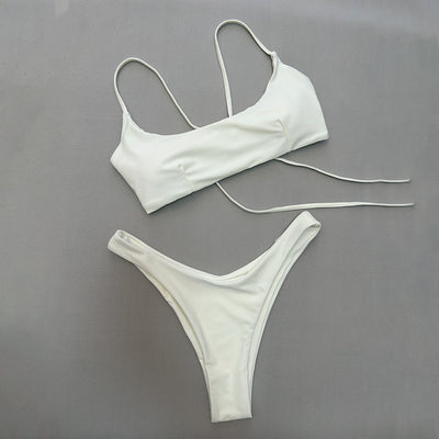 Bikini Sexy Bikini Solid Color Split Women Swimsuit Women