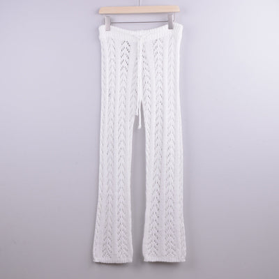 Arrival Hollow Out Hollow Out Cutout out Hand Crochet Loose Wide Trousers Vacation Beach Pants Trousers
