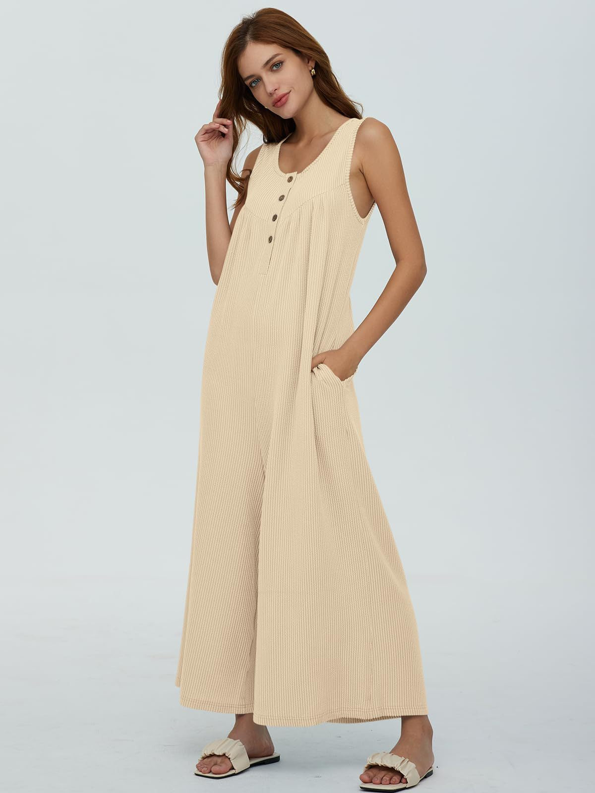 Autumn Winter Women Fresh Casual Women Pocket Jumpsuit
