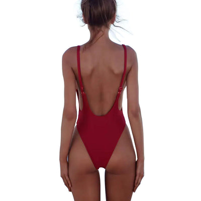Women Sexy Sling Tight Jumpsuit Women Sexy Open Back Swimsuit Spring