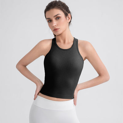 Yoga Vest Women with Chest Pad Pilates Training Top High Elastic Breathability Running Workout Bra Sports Vest