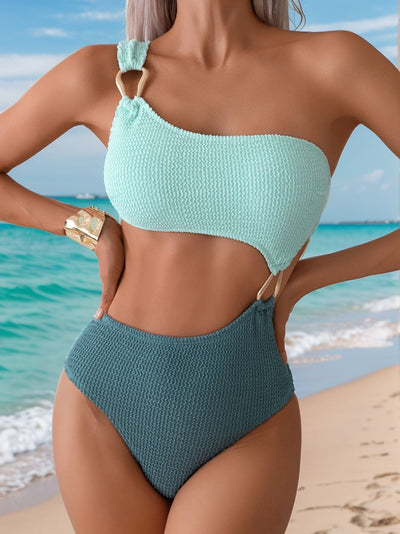 Bikini Color Matching Snake Cloth Hollow Out Cutout out Sexy Swimsuit Bikini Swimsuit for Women