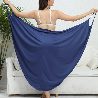 Women Shawl plus Size Women Clothes One Piece Irregular Asymmetric Beach Dress Multiple Wear Strap Dress