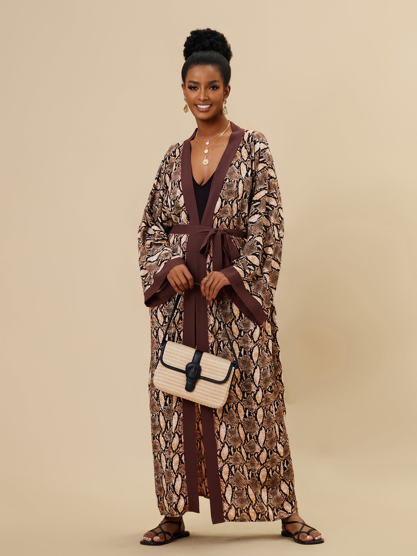 Printed Beach Jacket Sexy Sun Protection Cardigan Loose Vacation Swimsuit Blouse