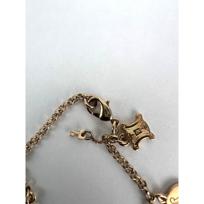 Celine Triomphe Gold metal Charm Bracelet