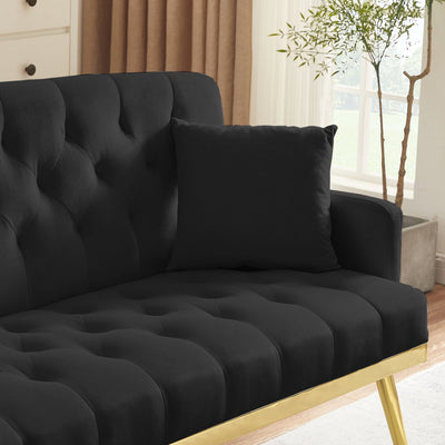 BLACK 2 SEATER SOFA