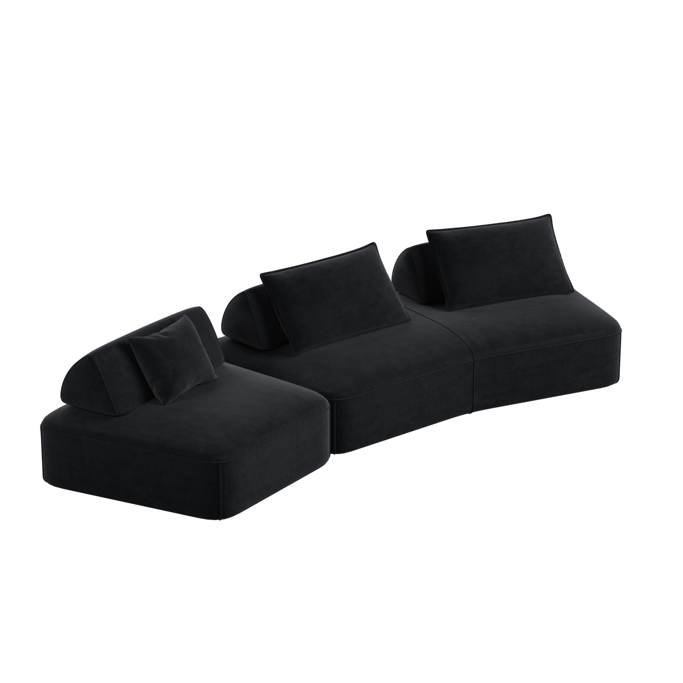 139' Modern Light Luxury Oversized Modular Sectional Sofa Set,DIY Upholstered Fluffy Chenille Sofa with Removable Backrests and Soft Pillows,Deep Seat Couch & Sofa Bed for Living Room,Office,Dark Grey