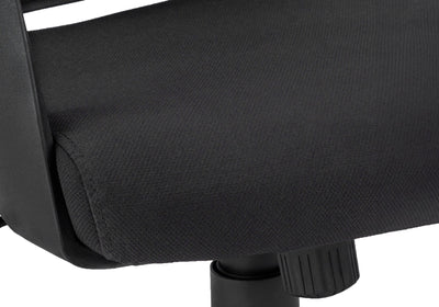 Office Chair, Adjustable Height, Swivel, Ergonomic, Armrests, Computer Desk, Work, Black Fabric, Black Metal, Contemporary, Modern
