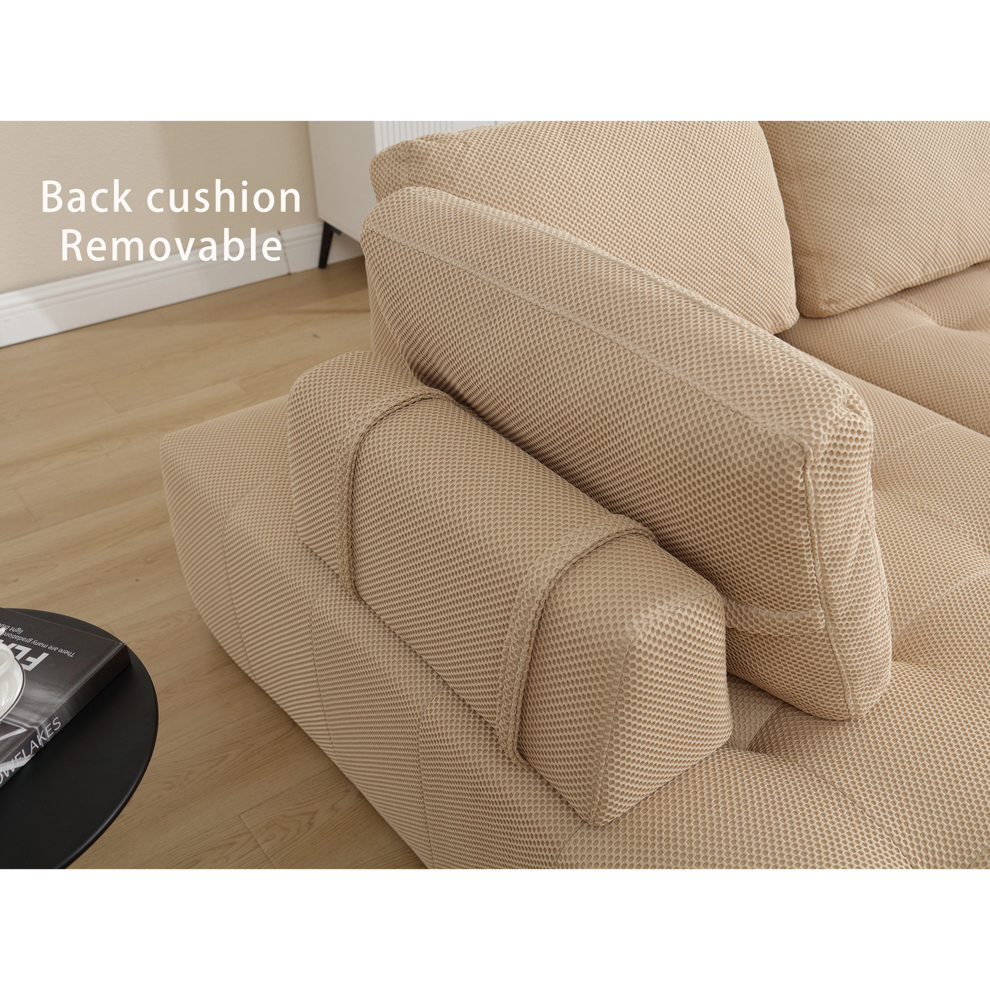[NEW ARRIVED] [VIDEO PROVIDED]138.5 'Modular Combination Sofa, U-shaped Sofa, Living Room, Apartment, Upholstered ,6-seat Sofa, Free Combination Sofa (Mesh Fabric), Breathable Fabric, Khaki