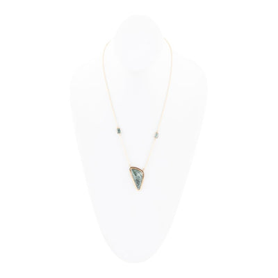 Alpine Green Seraphinite and Golden Necklace