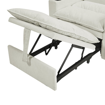 Sleeper Sofa Chair Bed, Convertible Sofa Chair 3-in-1, Adjustable Sleeper Chair Pullout Sofa Bed with Modern Velvet Fabric for Living Room Apartment Small Space, Beige