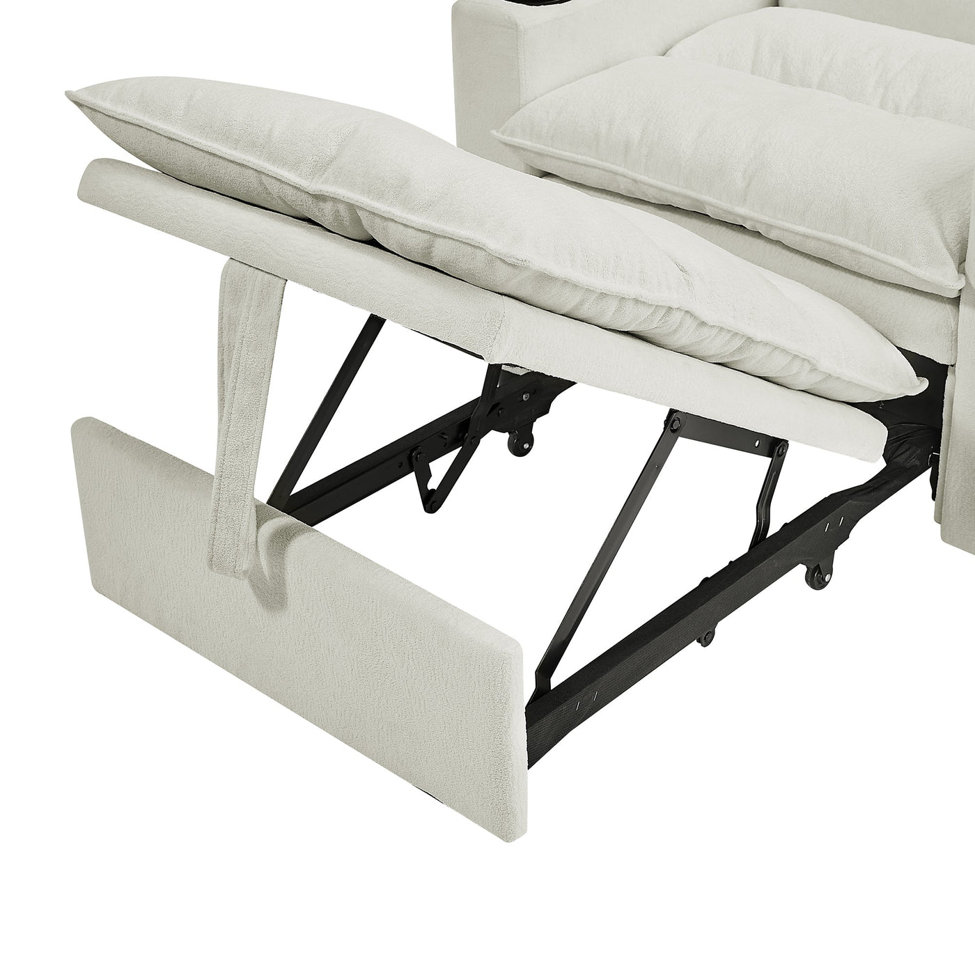 Convertible Sofa Bed, 3-in-1 Multi-Functional Velvet Sleeper Couch Pull-Out Bed, 47'' Loveseat Chaise Lounge with Adjustable Backrest ,  Living Room, Small Space
