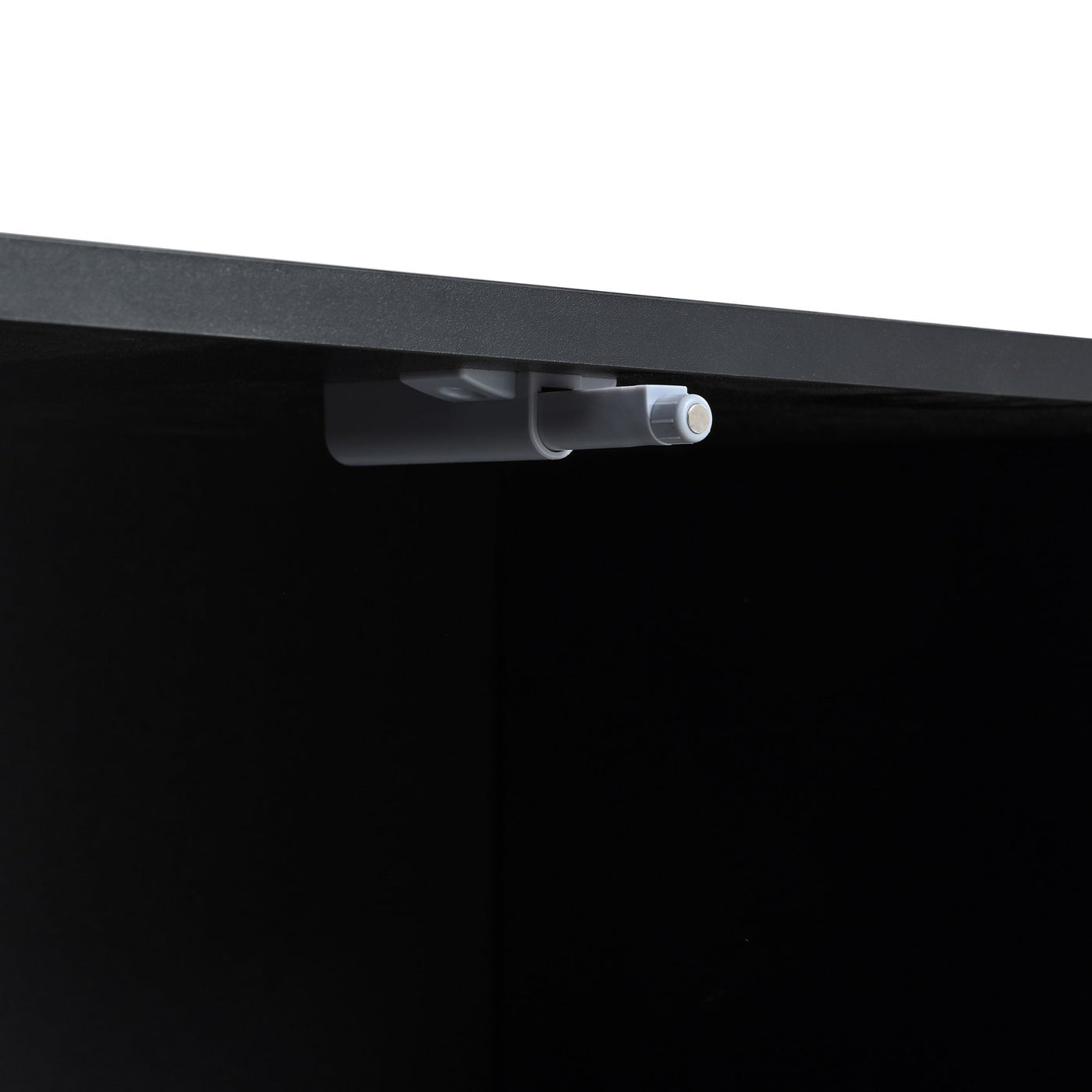 ON-TREND Modern TV Stand with Fluted Glass Door for TVs Up to 100', Media Console with Sliding Door & 2 Drawers, Free-Combination Entertainment Center with LED Light for Living Room, Bedroom, Black