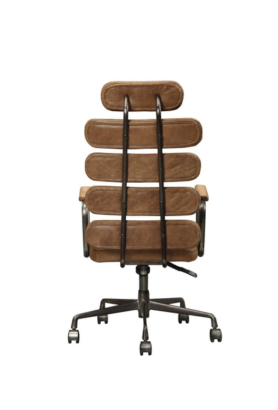 Retro Brown Swivel Office Chair with Pneumatic Lift