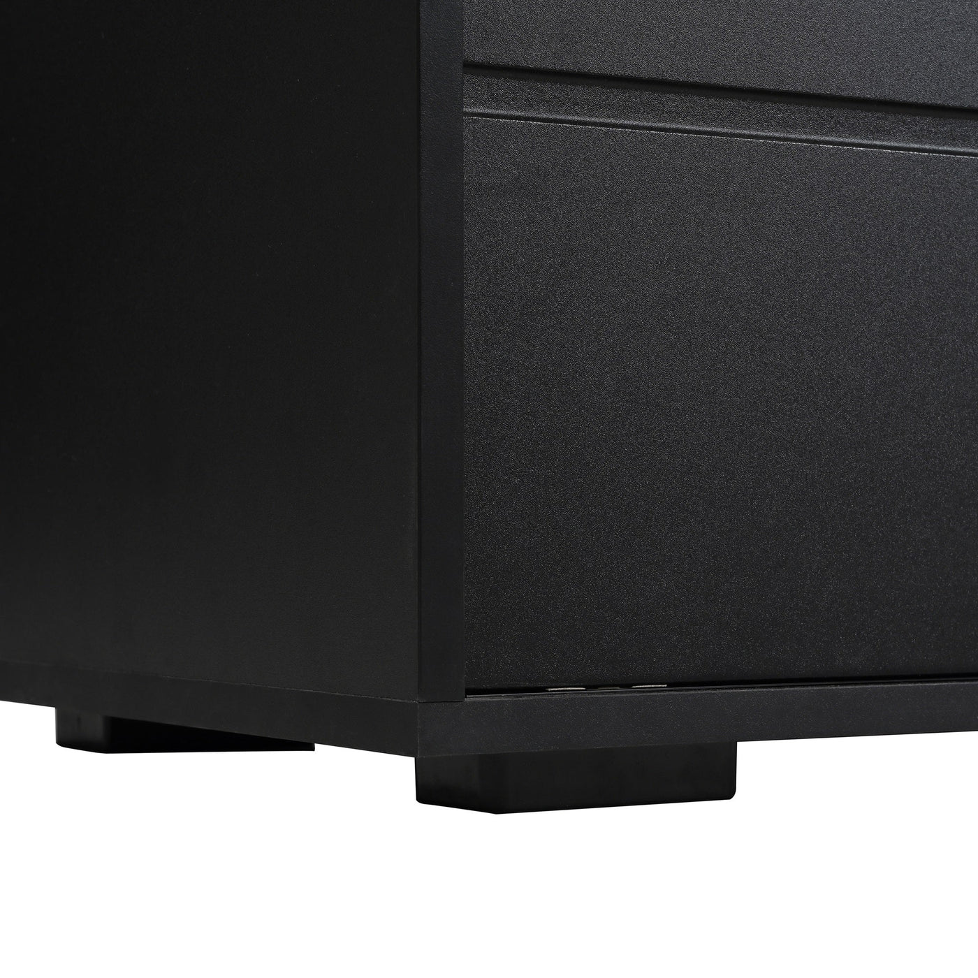 ON-TREND Modern TV Stand with Fluted Glass Door for TVs Up to 100', Media Console with Sliding Door & 2 Drawers, Free-Combination Entertainment Center with LED Light for Living Room, Bedroom, Black