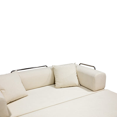 Double sofa, sofa bed, multifunctional compression sofa, wide body sofa, pure sponge sofa, fine striped velvet fabric sofa