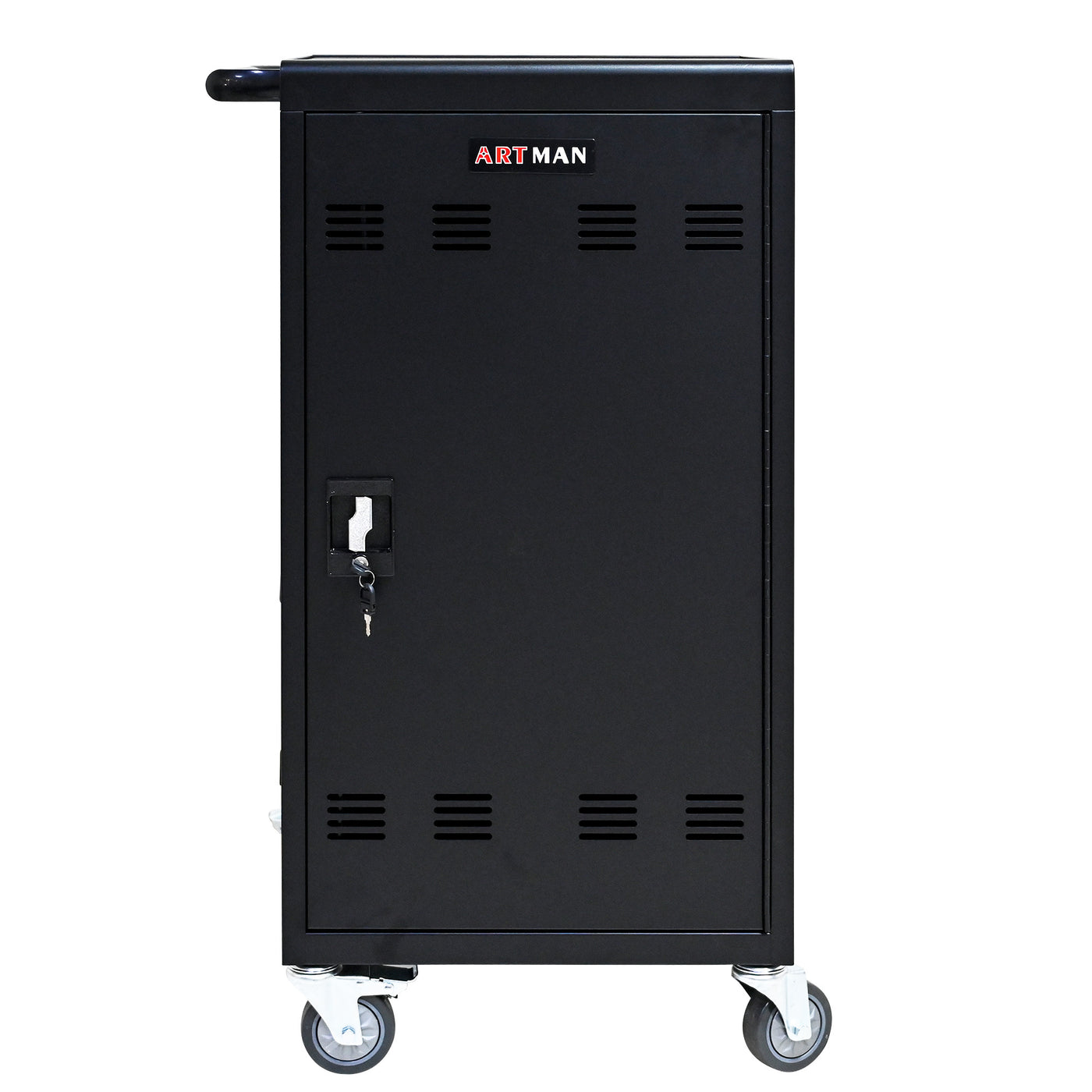 45 Bay Mobile School Charging Cart Station for Chromebook, Tablet and Laptop Computer with Power Strip Included - Black