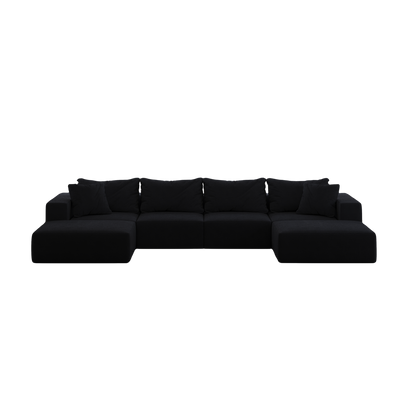 Oversized sponge cloud sofa,Modern Upholstered Sectional Sofa Couch Set,Modular 162' L Shaped Sectional Living Room Sofa Set With 6 Pillows,Free Combination Sofa Couch for Living Room,Bedroom