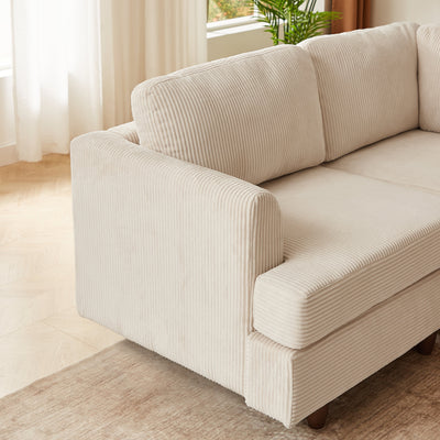 Modern Modular Sectional couch,6 Seaters Sleeper Sofa Upholstered Corduroy Free Combination Sofa(Beige)