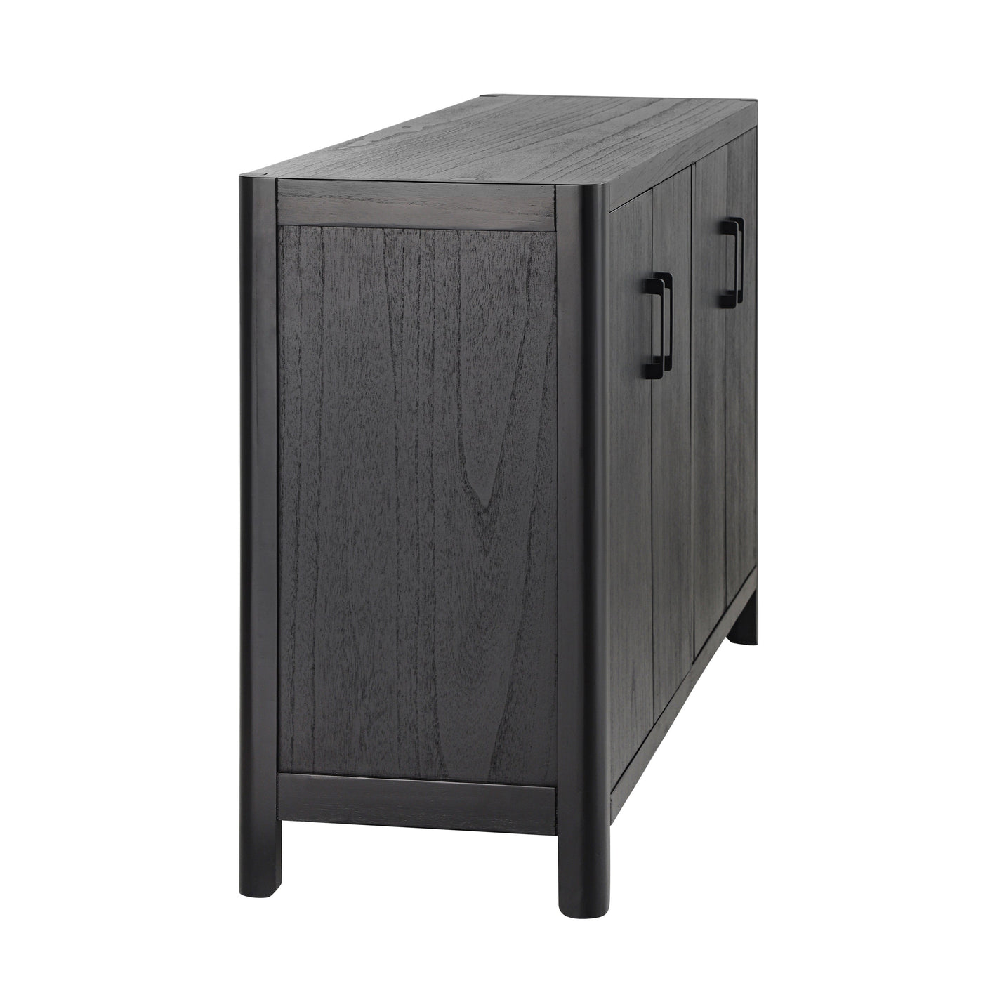 Mirod Farmhouse Style 4-Door Cabinet with Natural Finish, A Rustic Accent for Entryways or Small Spaces