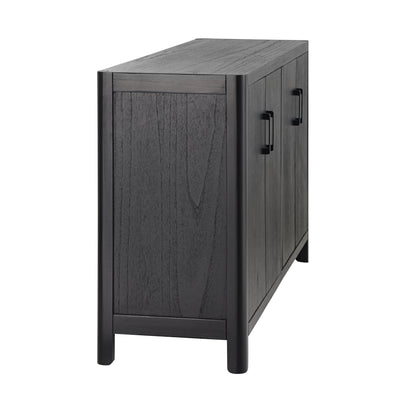 Mirod Farmhouse Style 4-Door Cabinet with Natural Finish, A Rustic Accent for Entryways or Small Spaces