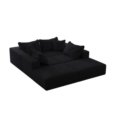 Oversized sponge cloud sofa,Modern Upholstered Sectional Sofa Couch Set,Modular 162' L Shaped Sectional Living Room Sofa Set With 6 Pillows,Free Combination Sofa Couch for Living Room,Bedroom