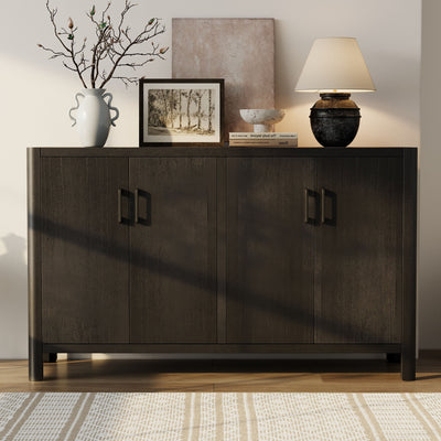 Mirod Farmhouse Style 4-Door Cabinet with Natural Finish, A Rustic Accent for Entryways or Small Spaces