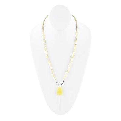 Chartruese Lemon Jade Long Pendant Necklace