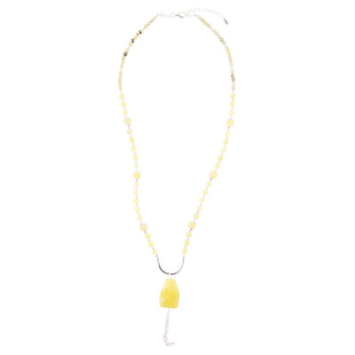 Chartruese Lemon Jade Long Pendant Necklace