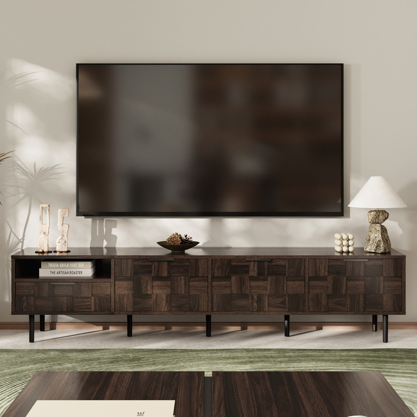 78 ' Mid Century Modern TV Stand for 65+ Inch TVs, TV Console with Storage Cabinets for Living Room, Entertainment Center Storage
