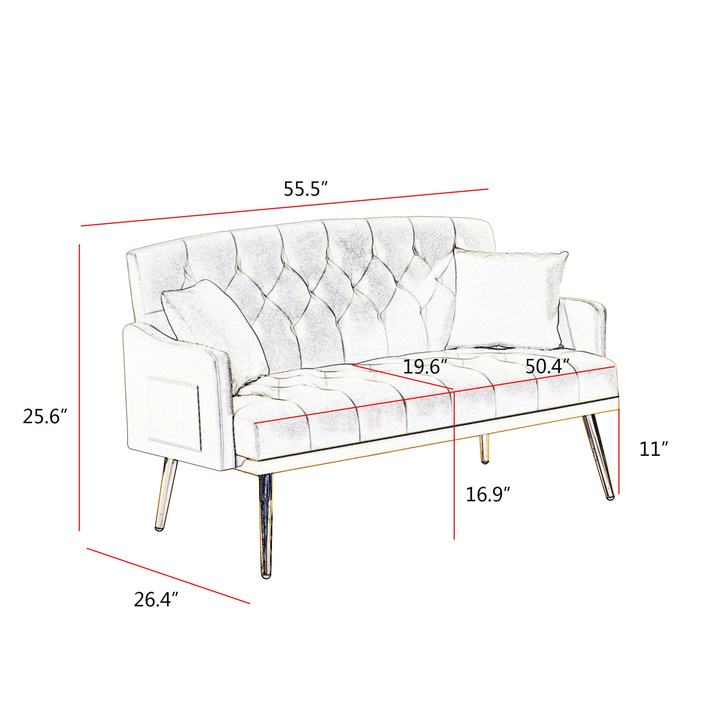 BLACK 2 SEATER SOFA