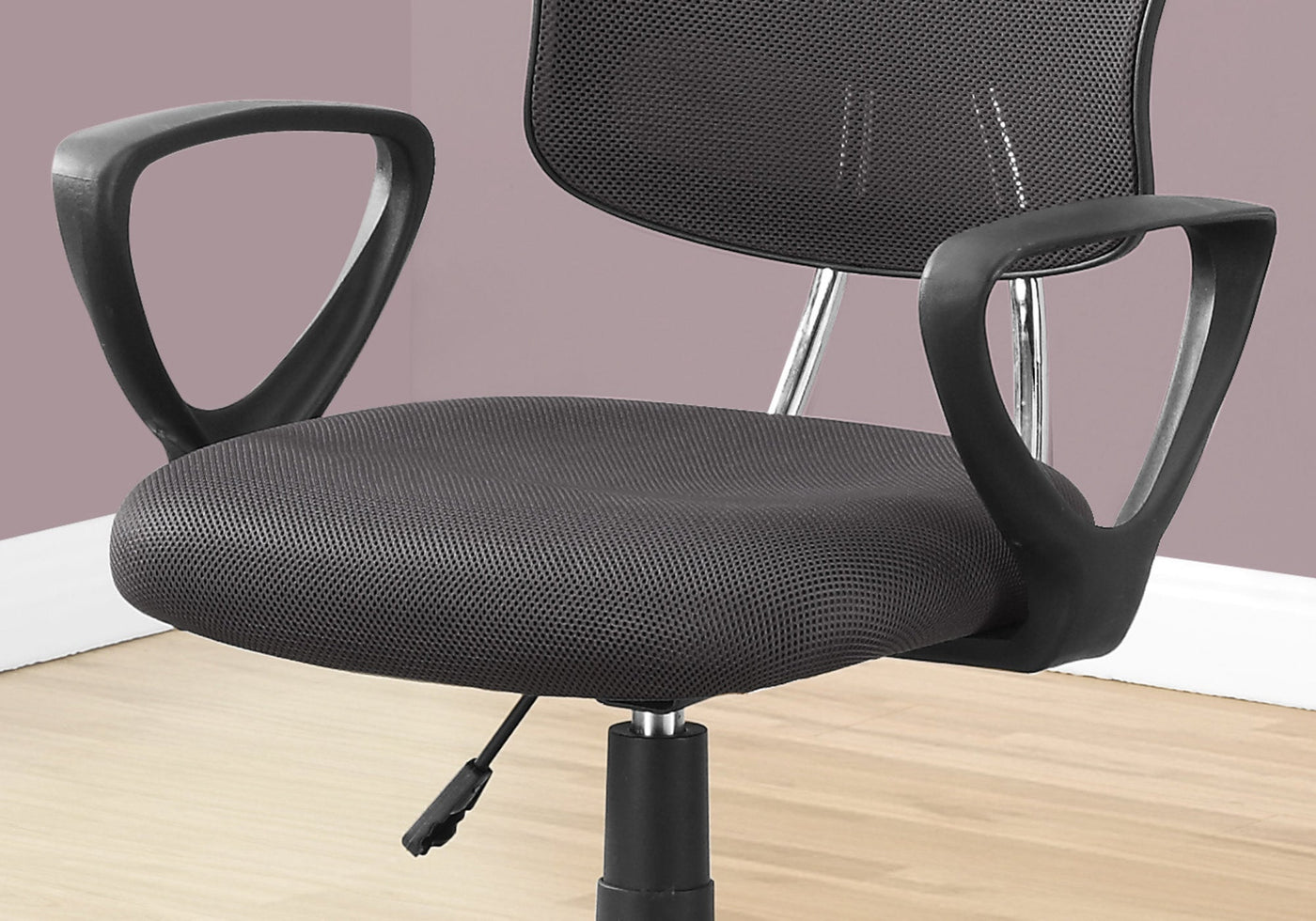 Office Chair, Adjustable Height, Swivel, Ergonomic, Armrests, Computer Desk, Work, Juvenile, Grey Mesh, Black Metal, Contemporary, Modern