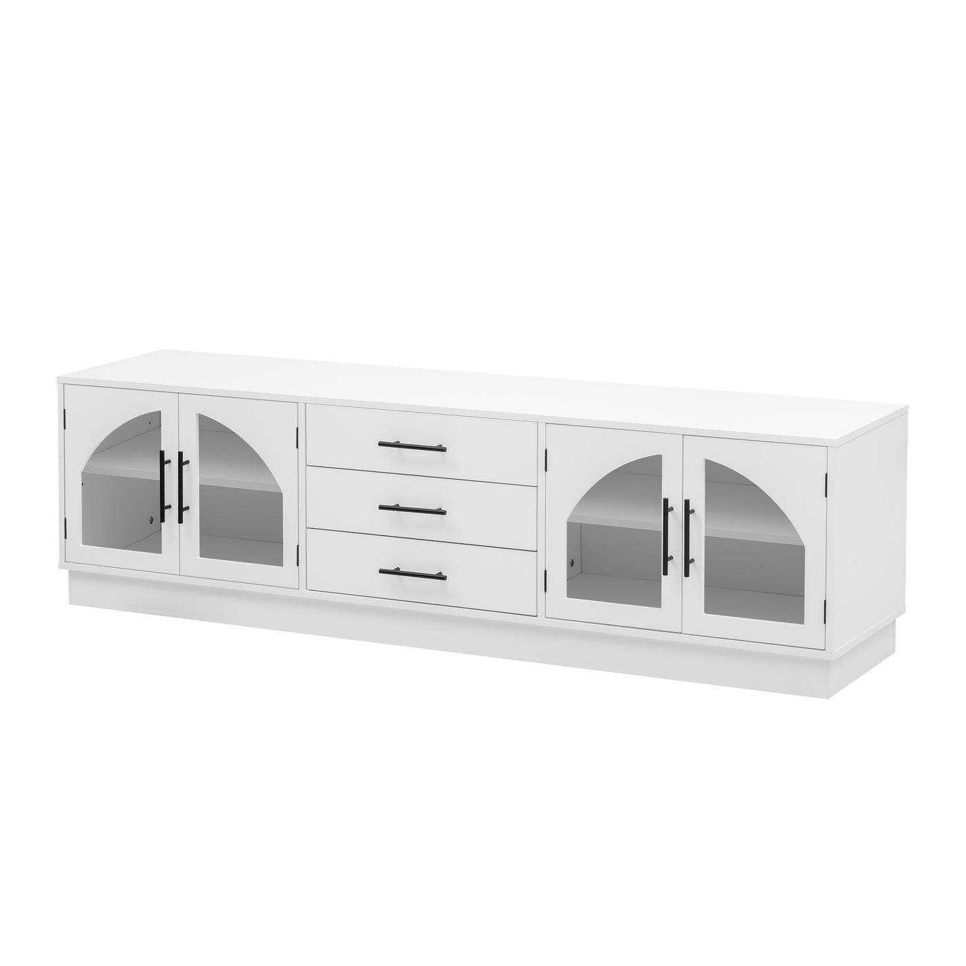 U-Can 68.9'' Modern Minimalist TV Stand for TVs up to 75 Inches, Entertainment Center Media Console Cabinet with Adjustable Shelves for Living room