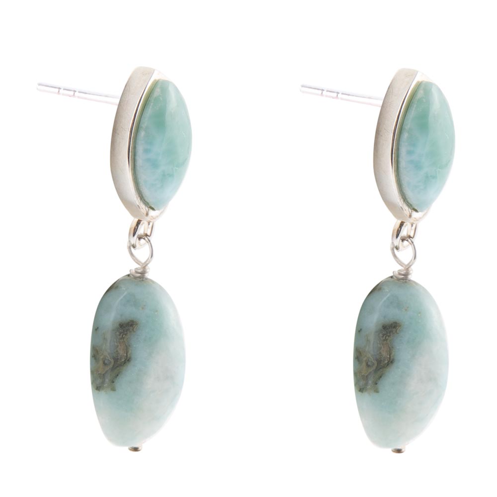 Dolce Blue Larimar and Sterling Silver Drop Earrings