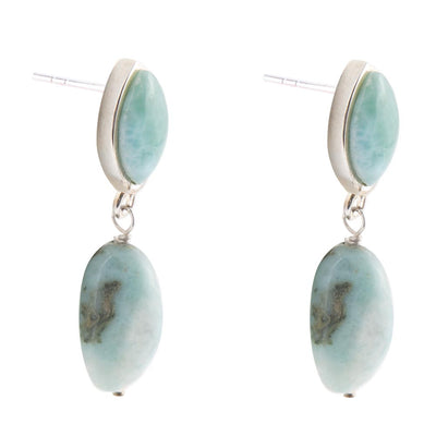 Dolce Blue Larimar and Sterling Silver Drop Earrings