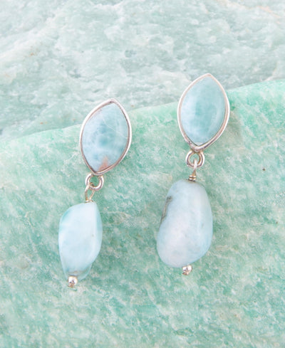 Dolce Blue Larimar and Sterling Silver Drop Earrings