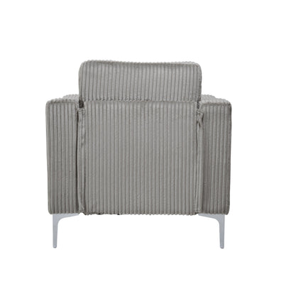 Lounge sofa with armrests that can be assembled,Convertible Sectional Corduroy Sofa,Gray
