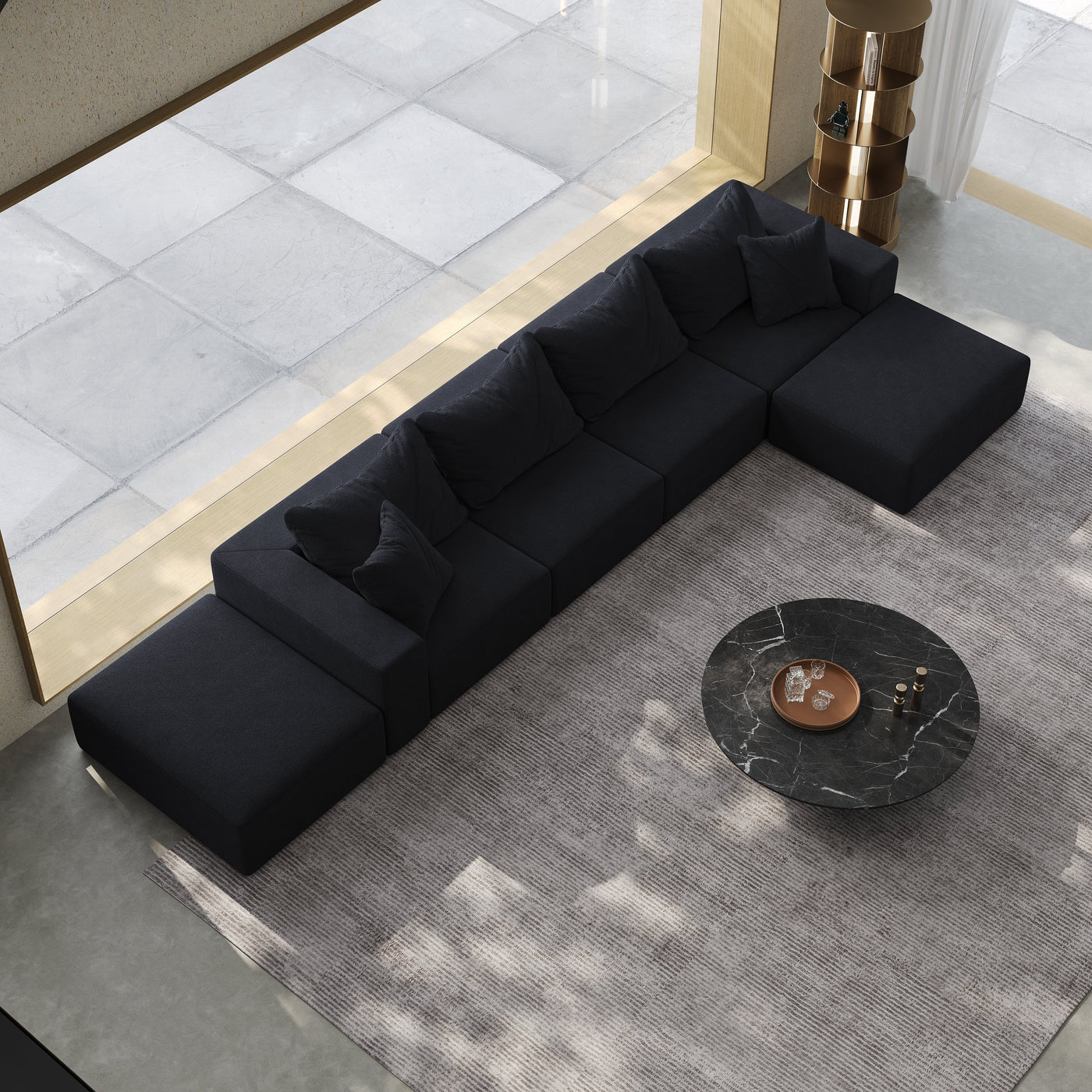 Oversized sponge cloud sofa,Modern Upholstered Sectional Sofa Couch Set,Modular 162' L Shaped Sectional Living Room Sofa Set With 6 Pillows,Free Combination Sofa Couch for Living Room,Bedroom
