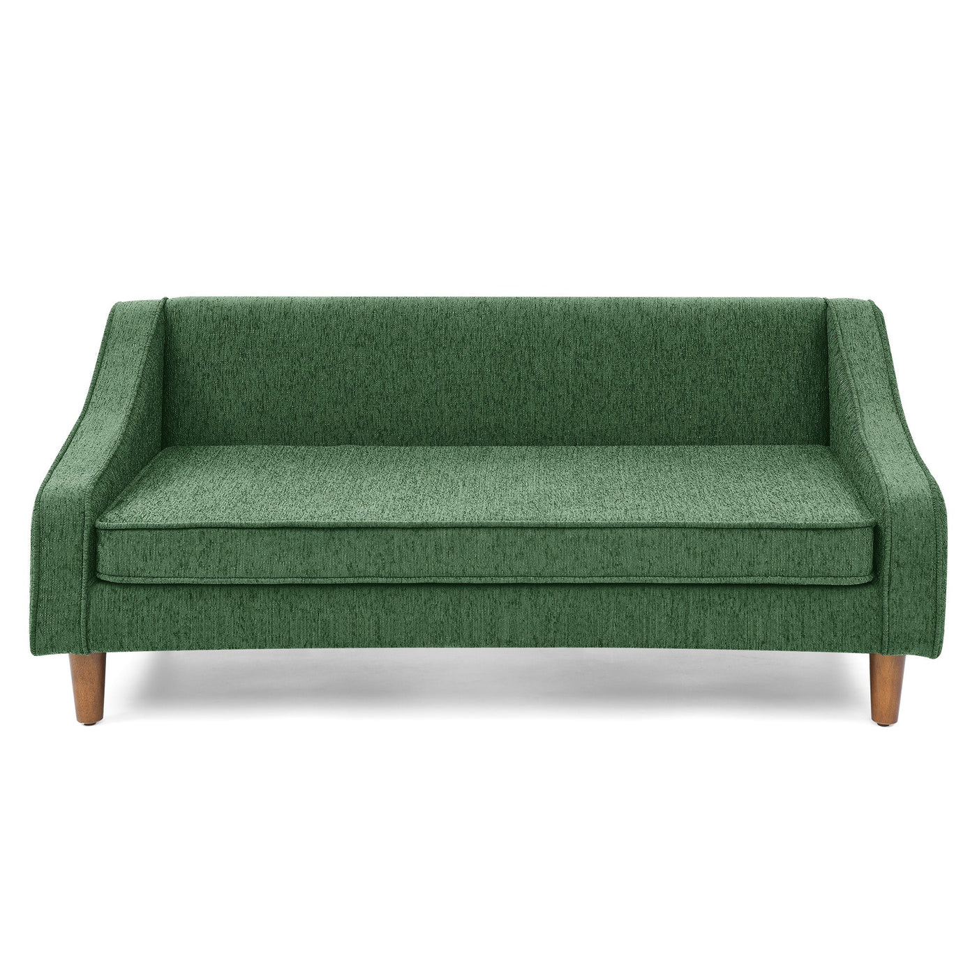 Modern Durable Elevated Dog Sofa Bed with Irregular Armrest Design, Comfortable Soft Green Pet Sofa, Foam Material