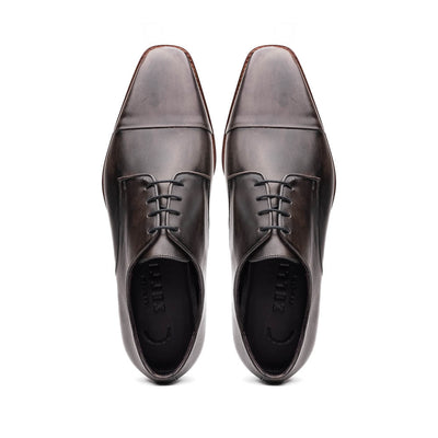 25-550-GRY ENZO Italian Calfskin Cap Toe Burnished Black
