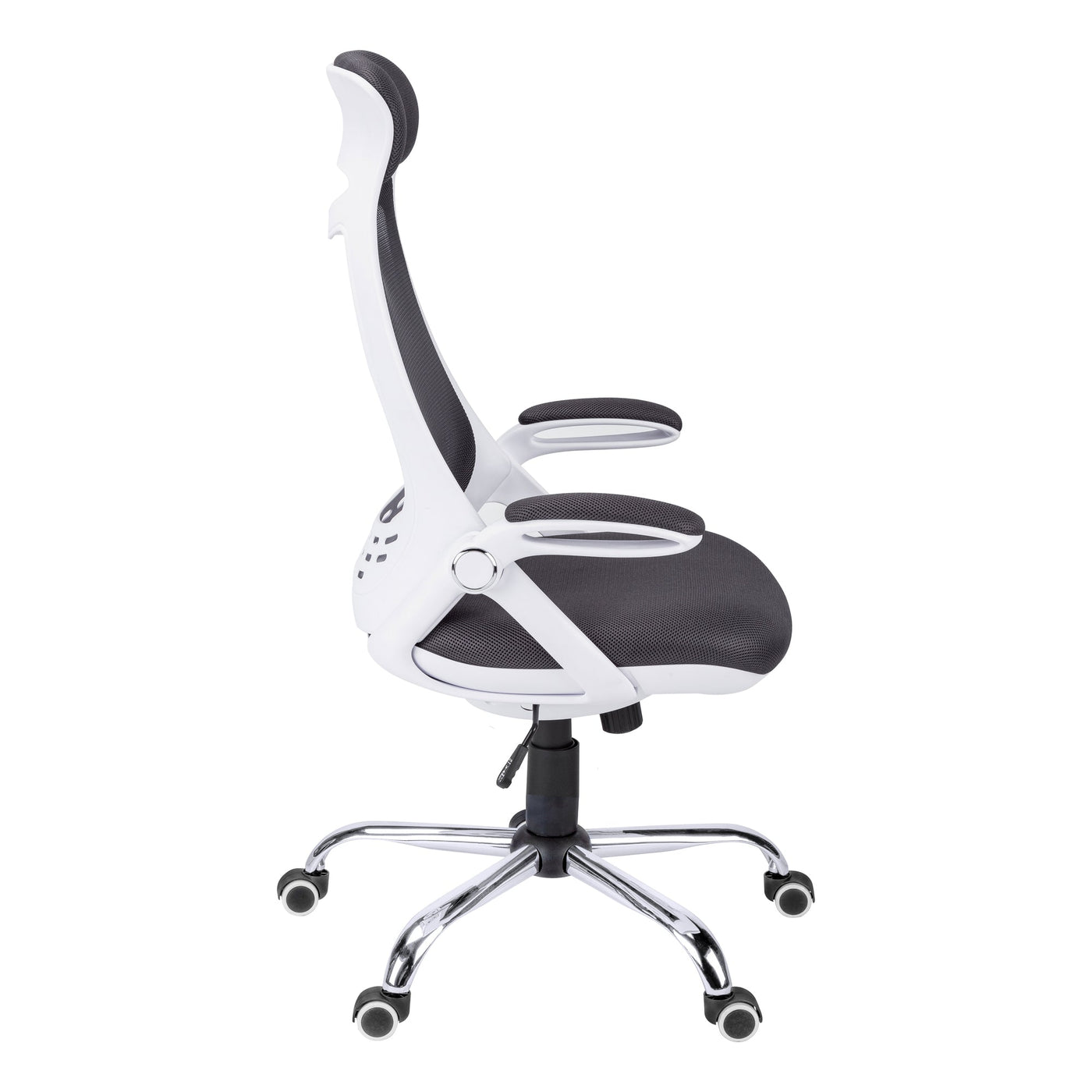 Office Chair, Adjustable Height, Swivel, Ergonomic, Armrests, Computer Desk, Work, Grey Mesh, Chrome Metal, Contemporary, Modern