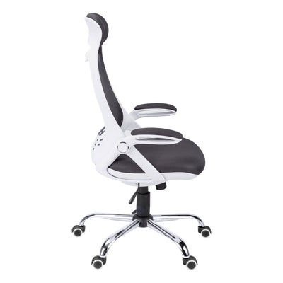 Office Chair, Adjustable Height, Swivel, Ergonomic, Armrests, Computer Desk, Work, Grey Mesh, Chrome Metal, Contemporary, Modern
