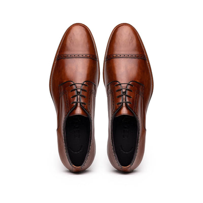 25-548-CGN GIOVANNI Italian Calfskin Lace Up Cognac