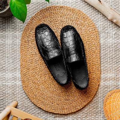 31-103-BKM MONZA Crocodile Driver, Black