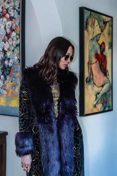 Penny Deluxe Le Lido Velvet Faux Fur Jacket