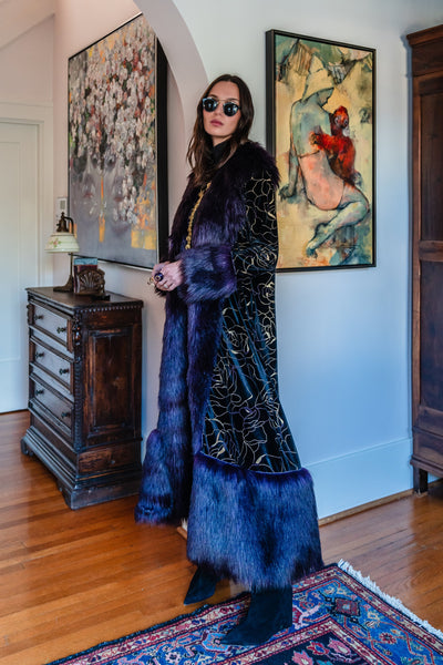 Penny Deluxe Le Lido Velvet Faux Fur Jacket