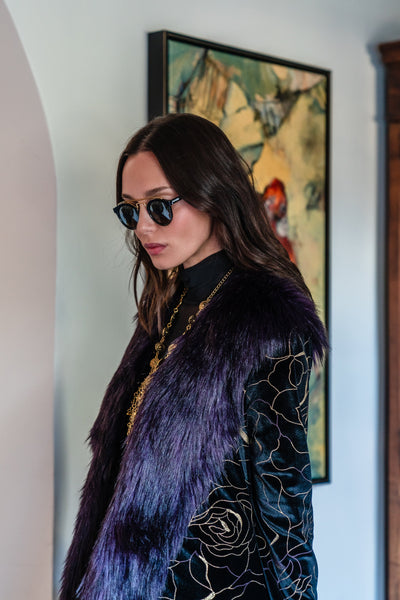 Penny Deluxe Le Lido Velvet Faux Fur Jacket