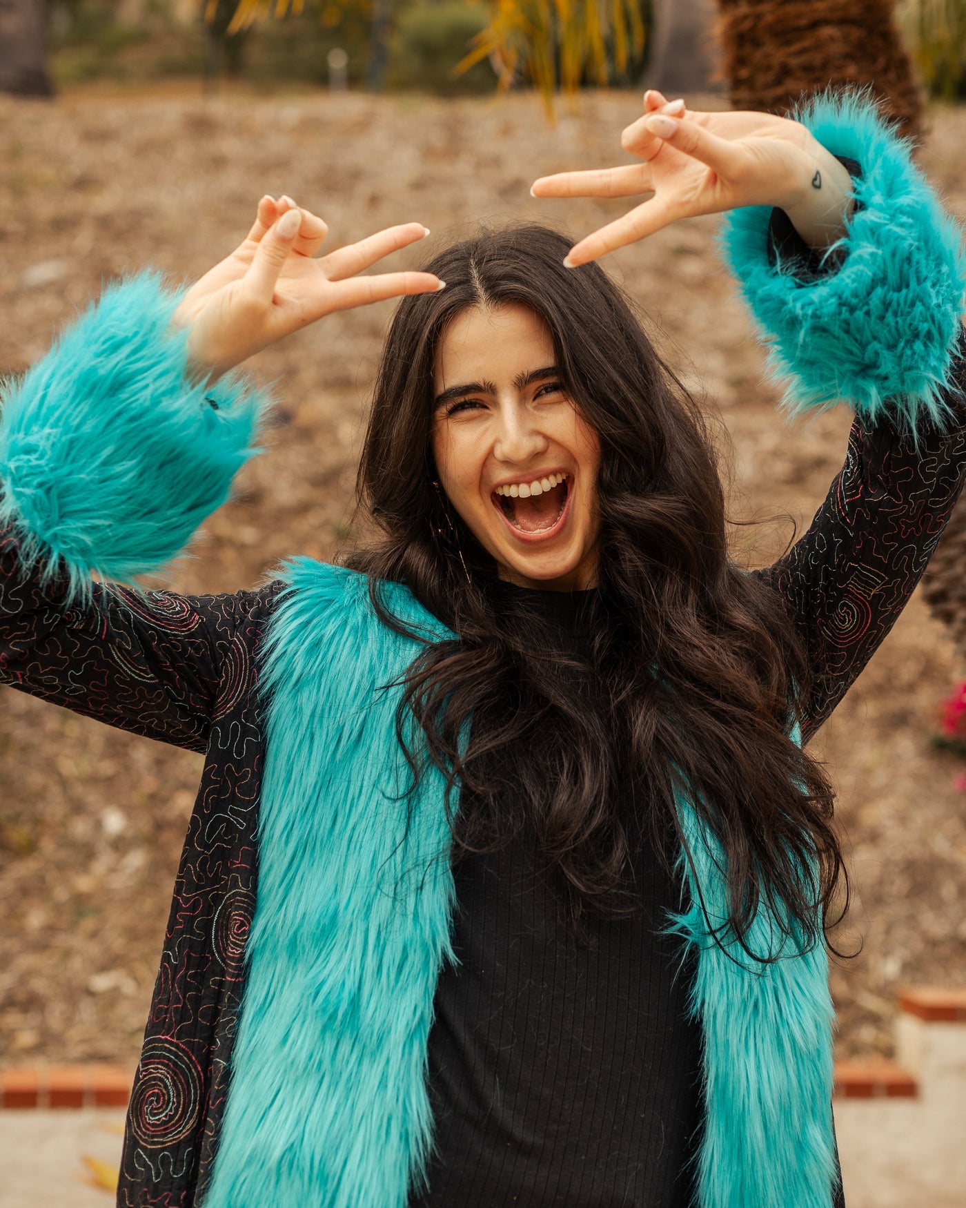 Penny Deluxe Toxique Embroidered Faux Fur Jacket