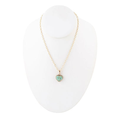 Turquoise Heart Pendant and Bronze Necklace