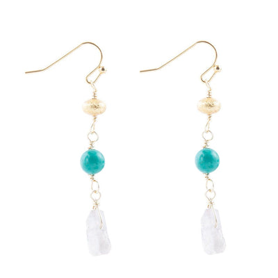 Turquoise Labradorite Elongated Earrings